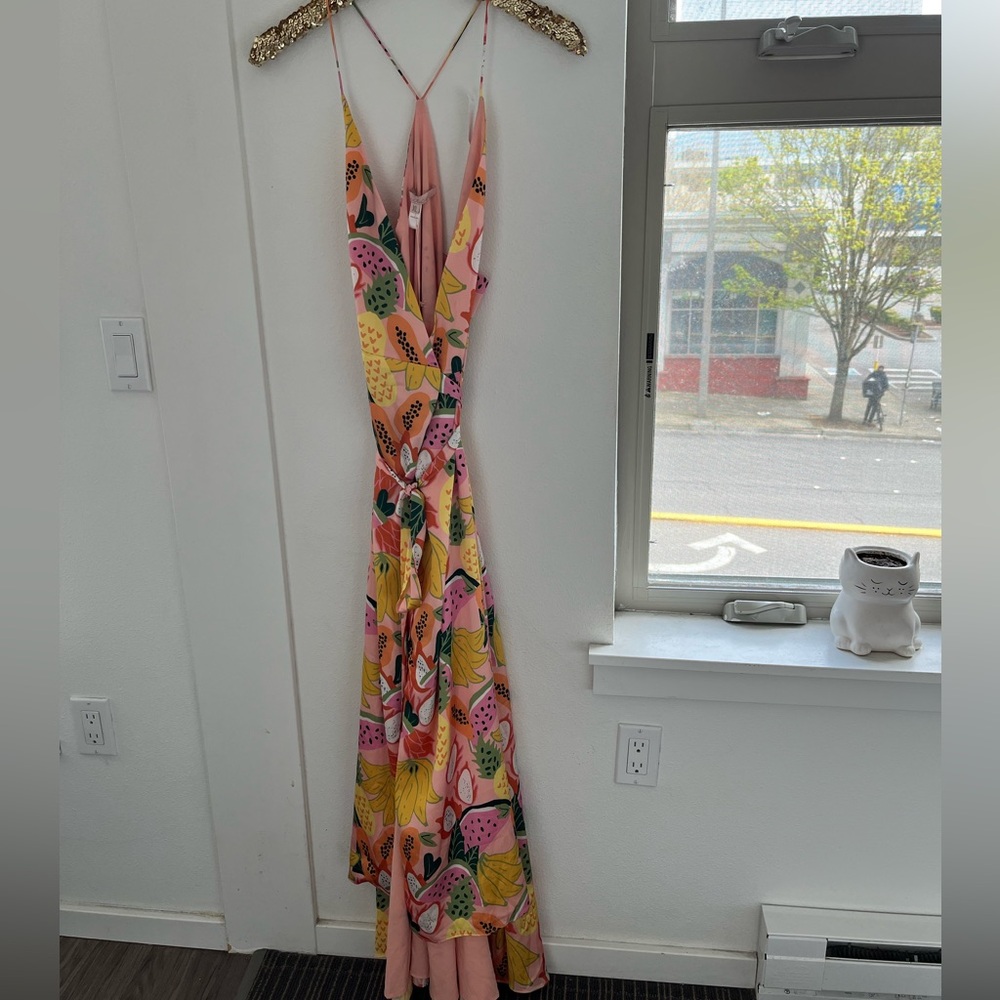 Hutch Fruit Print Wrap Dress NWT